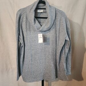 Lou & Grey Blue Cowl Neck Sweater